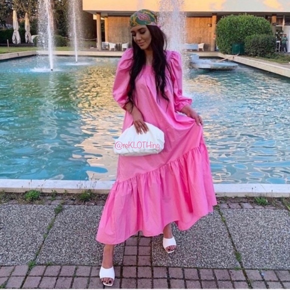 SOLD! Pink Cotton Poplin Voluminous Puff-sleevd - Picture 10 of 16